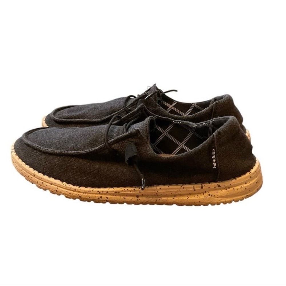 Hey Dude Women's Size 8 Wendy Black Stretch Fleece Slip-On Casual Shoes